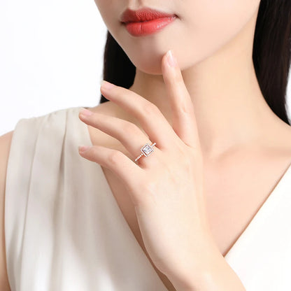 925 Sterling Silver Crown Crystal Ring in Rose Gold