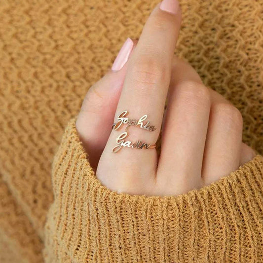 Valentine's Day Gift Personalized Customized Double Name Ring