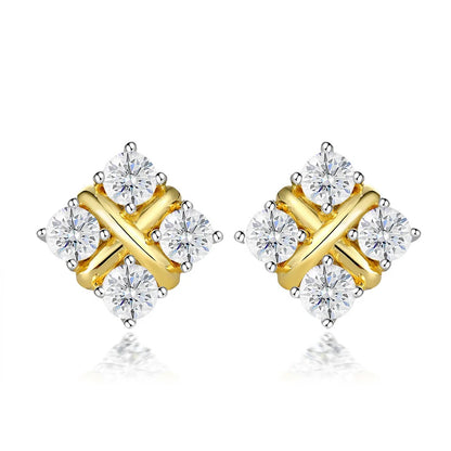 3MM 0.1ct Moissanite Stud Earrings (4pcs)  VVS1 GRA Certified, 925 Silver