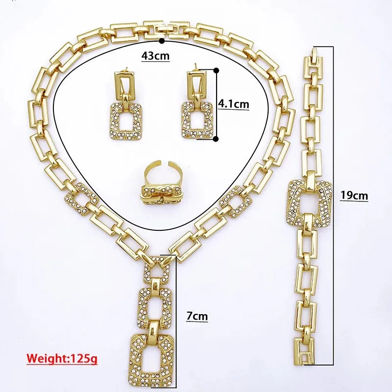 Italian Design 18K Gold Plated 4pcs Jewelry Set For Women