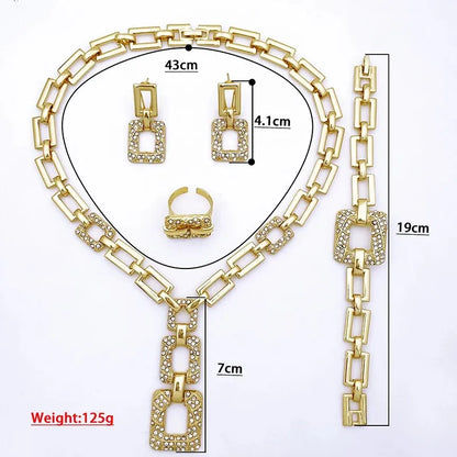 Italian Design 18K Gold Plated 4pcs Jewelry Set For Women