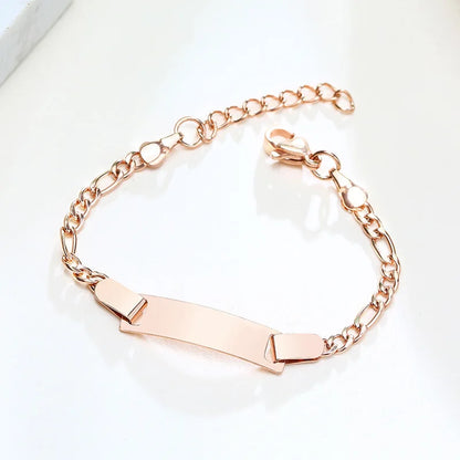 Engraved Baby Name Bracelet Custom Letter Date Kids Jewelry Stainless Steel