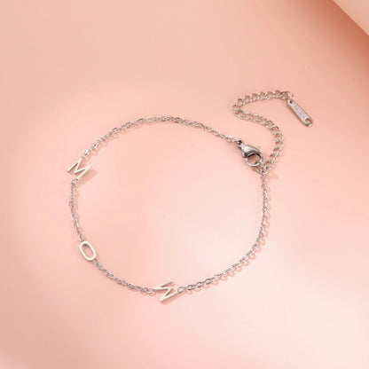 Custom Initial Letter Bracelet For Women - Stainless Steel