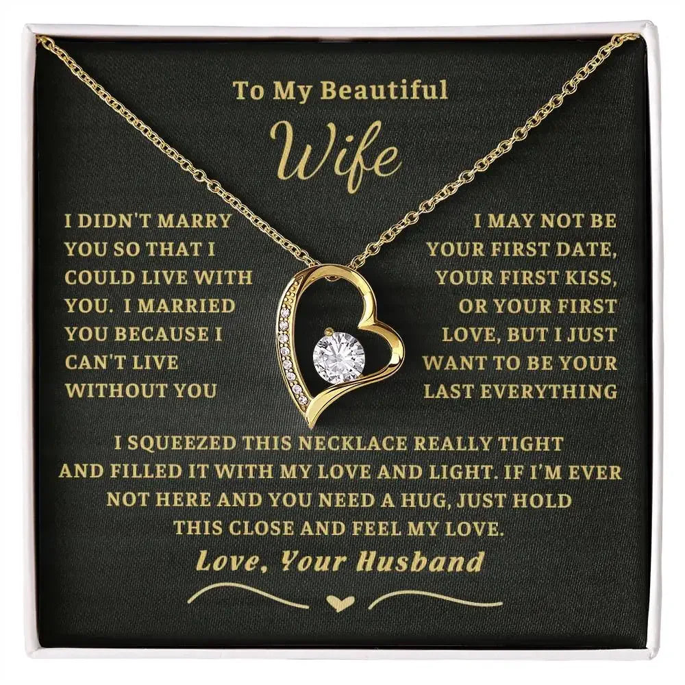 To My Wife Soulmate Gift – Love Heart Pendant Stainless Steel Necklace