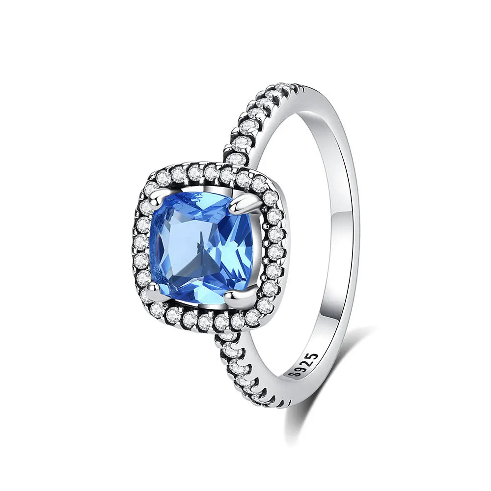 925 Sterling Silver Crown Crystal Ring in Rose Gold
