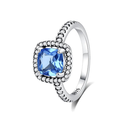 925 Sterling Silver Crown Crystal Ring in Rose Gold