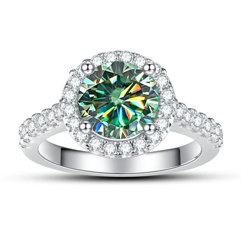 New Grey Color 1CT Moissanite Ladies Ring 925 Silver Jewerly
