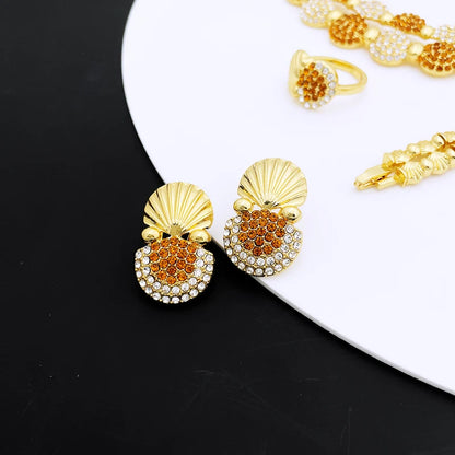 Elegant Italian 24K Gold Plated Jewelry 4pcs Set