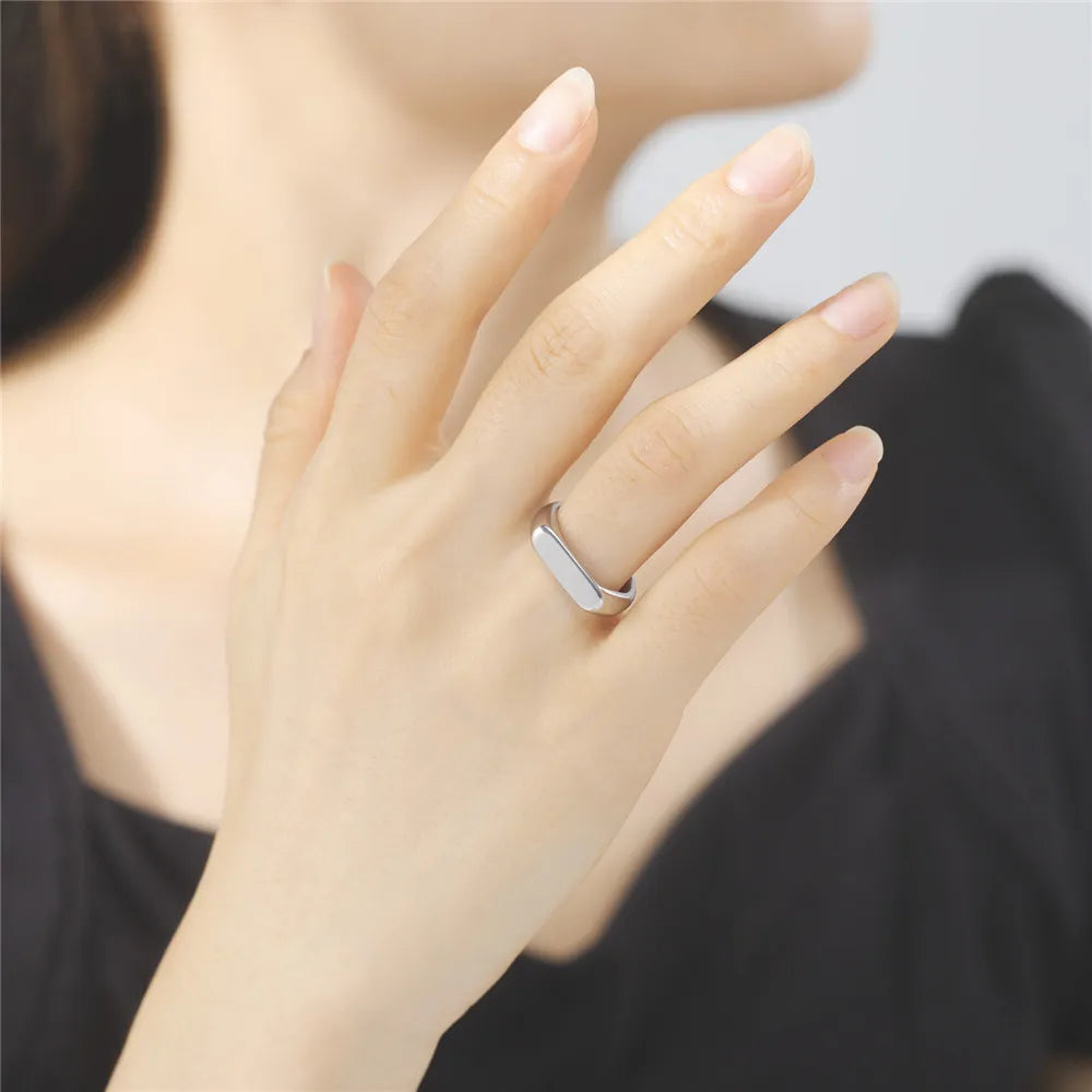 Name Date Customized Rings – Personalized Jewelry for Women Men Stainless Steel