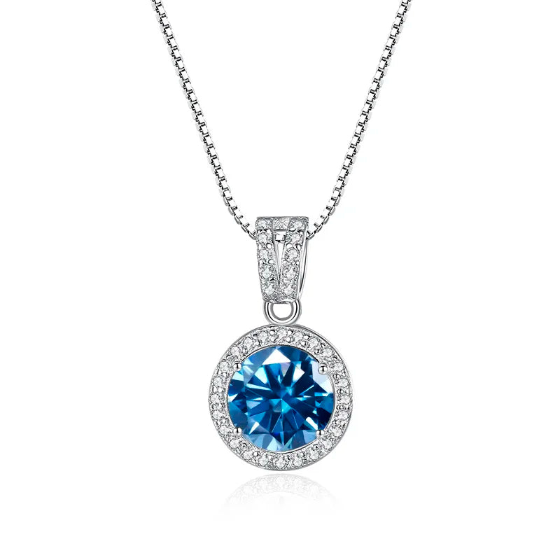 1 Carat Moissanite Diamond Pendant Necklaces For Women 925 Sterling Silver