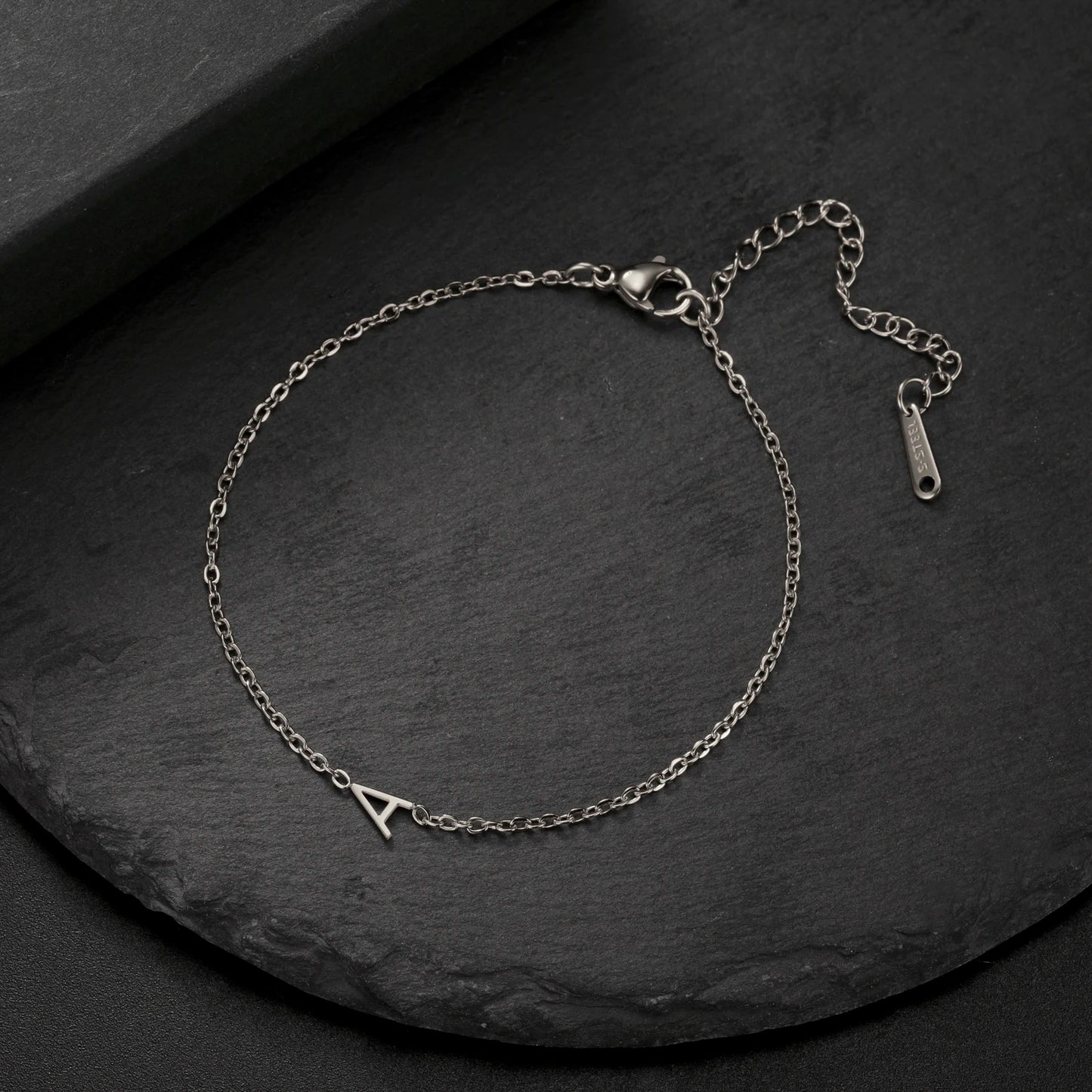 Custom Initial Letter Bracelet For Women - Stainless Steel