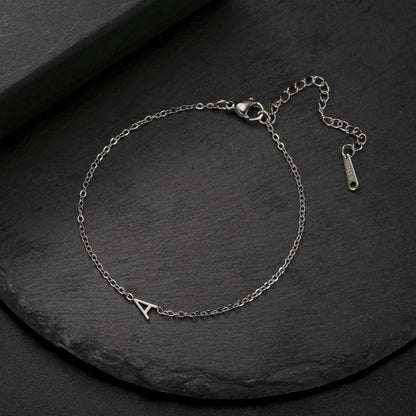 Custom Initial Letter Bracelet For Women - Stainless Steel