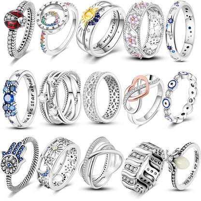 925 Silver Infinite Love Firefly Zircon Rings For Women