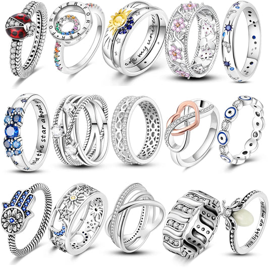 925 Silver Infinite Love Firefly Zircon Rings For Women