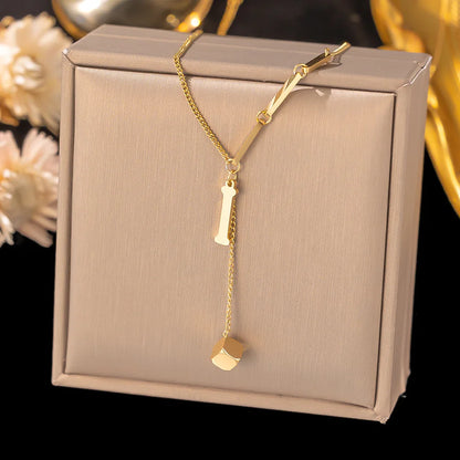 Initial Letter Stainless Steel Pendant Necklace for Women