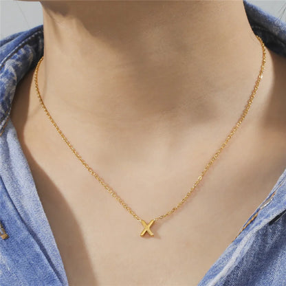 UNIQUEURA Minimalist Initial A-Z Letter Necklace for Women