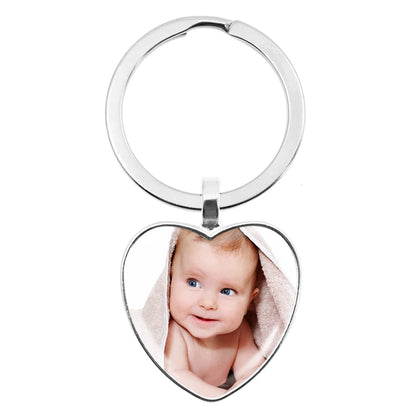 Personalized Custom Photo Heart Shape Keychain