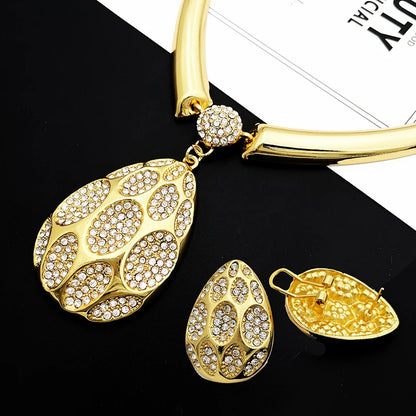 Elegant Dubai-Inspired Necklace & Earring Set For Women