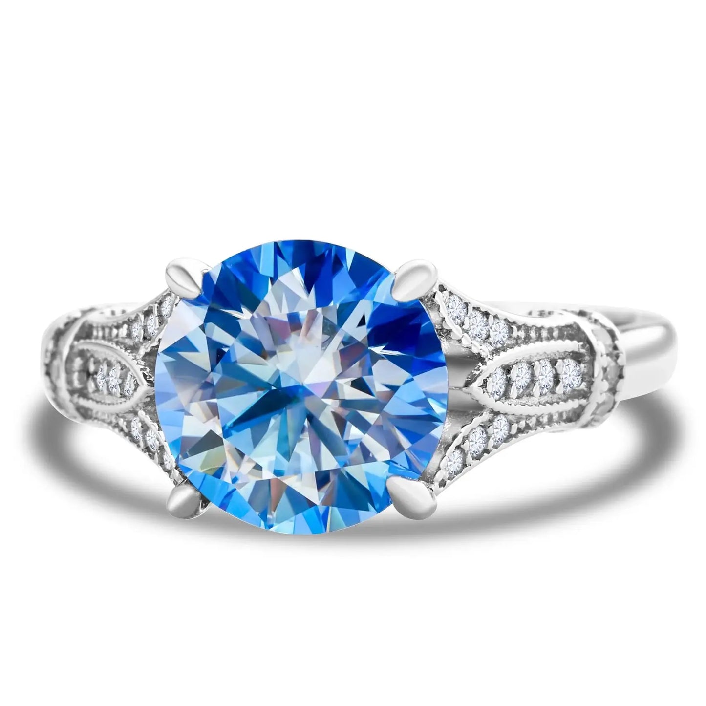 3ct Solitaire Moissanite Ring in 925 Sterling Silver for Women