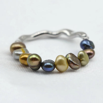 Colorful Small Baroque Pearl Ring – Irregular Freshwater Pearl Jewelry