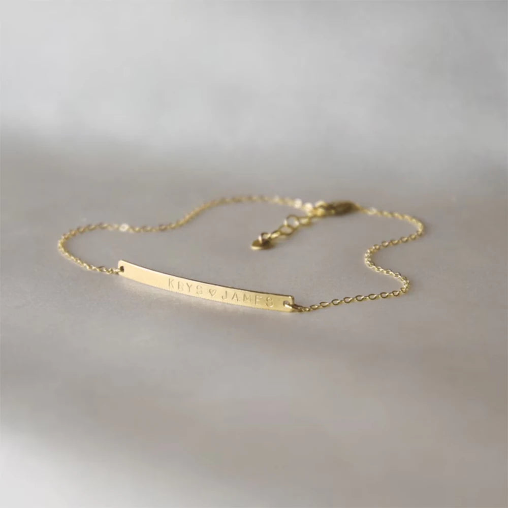 Personalized Engraved Name Anklet Custom Text Stainless