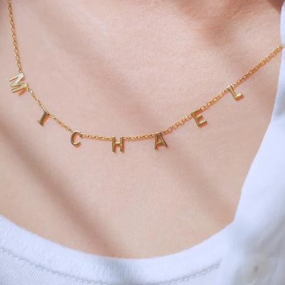 UNIQUEURA Customized Stainless Steel Initial Name Necklace Personalized