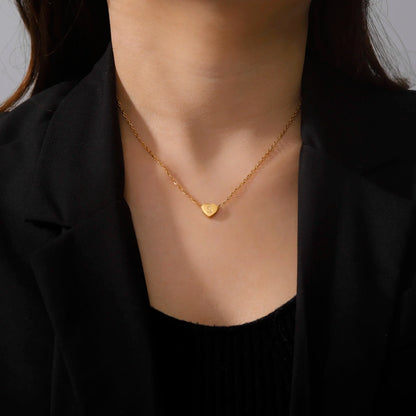 Initial Letter Heart Charm Stainless Steel Gold Color