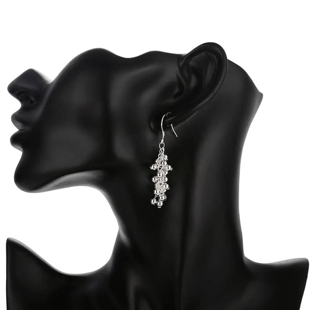 S925 Silver Jewelry Set Earrings Bracelet Ring Necklace