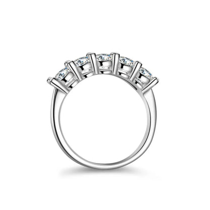 4mm D Color VVS Moissanite Ring For Women Total 1.5CT S925 Sterling Silver Jewelry