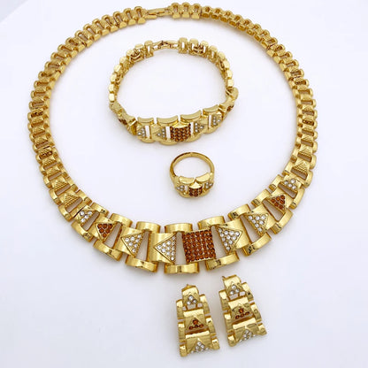Luxury Design Women Jewelry Set 18K Gold Plated Trending Styles