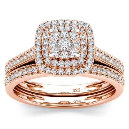 2pcs Moissanite Ring Set For Woman Original 925 Sterling Silver