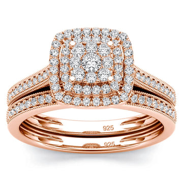 2pcs Moissanite Ring Set For Woman Original 925 Sterling Silver