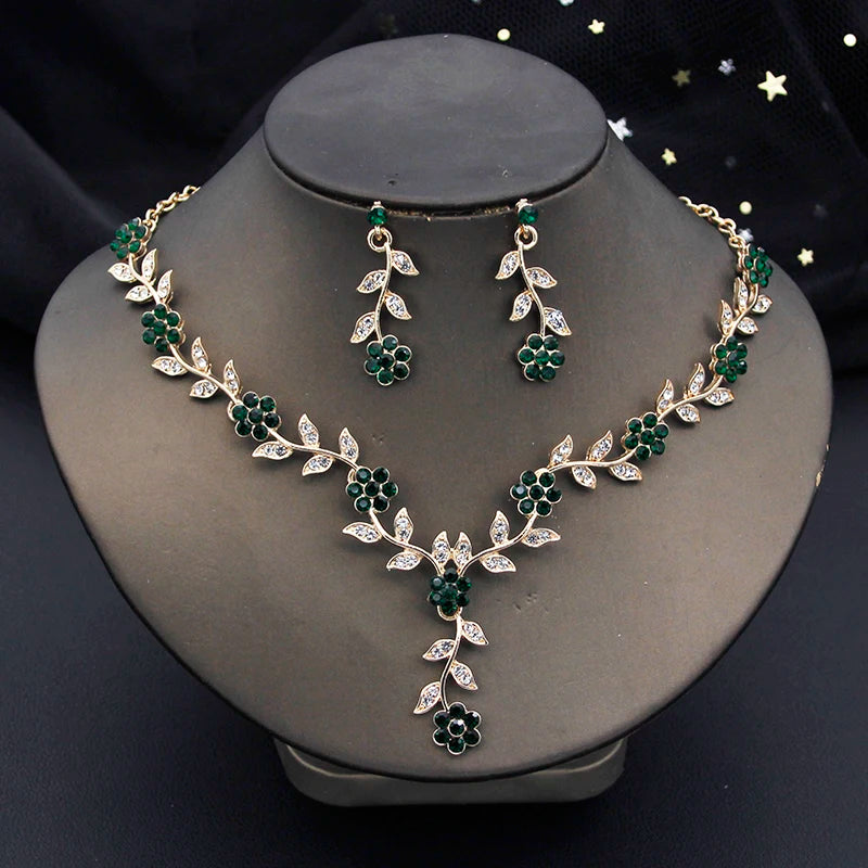 3 Pcs Baroque Bridal Wedding Crown Jewelry Sets and Tiaras For Women