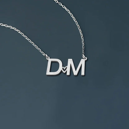 Custom Gold Color Double Initials Necklaces For Women