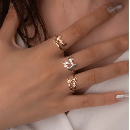 Valentine's Day Gift Personalized Customized Double Name Ring