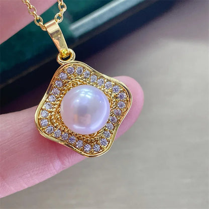 Shiny Crystal Pearl Jewelry Sets 14K Gold Gild 100% Natural Freshwater Pearl