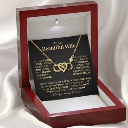 To My Beautiful Wife Soulmate – 925 Silver Heart Pendant Necklace Gift