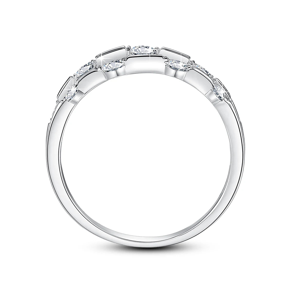 Trending Moissanite 925 Silver Engagement Ring with Certificate