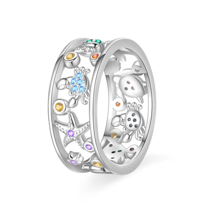 925 Silver Hollow Ring Size 6-9 Flower Sun Design