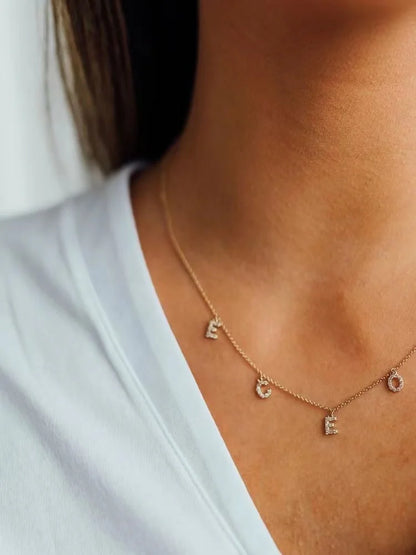 Personalized Letter Name Necklace Stainless Steel For Women