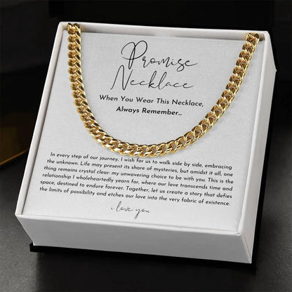 "To My Boyfriend" Promise Necklace – Stainless Steel Cuban Chain Gift for Him
