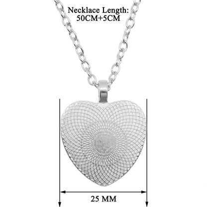 Personalized Custom Heart Shape Pendant Necklace - Glass Cabochon Jewelry