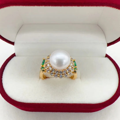 14K Gold Filled Freshwater Pearl Jewelry Set – Necklace, Earrings & Ring