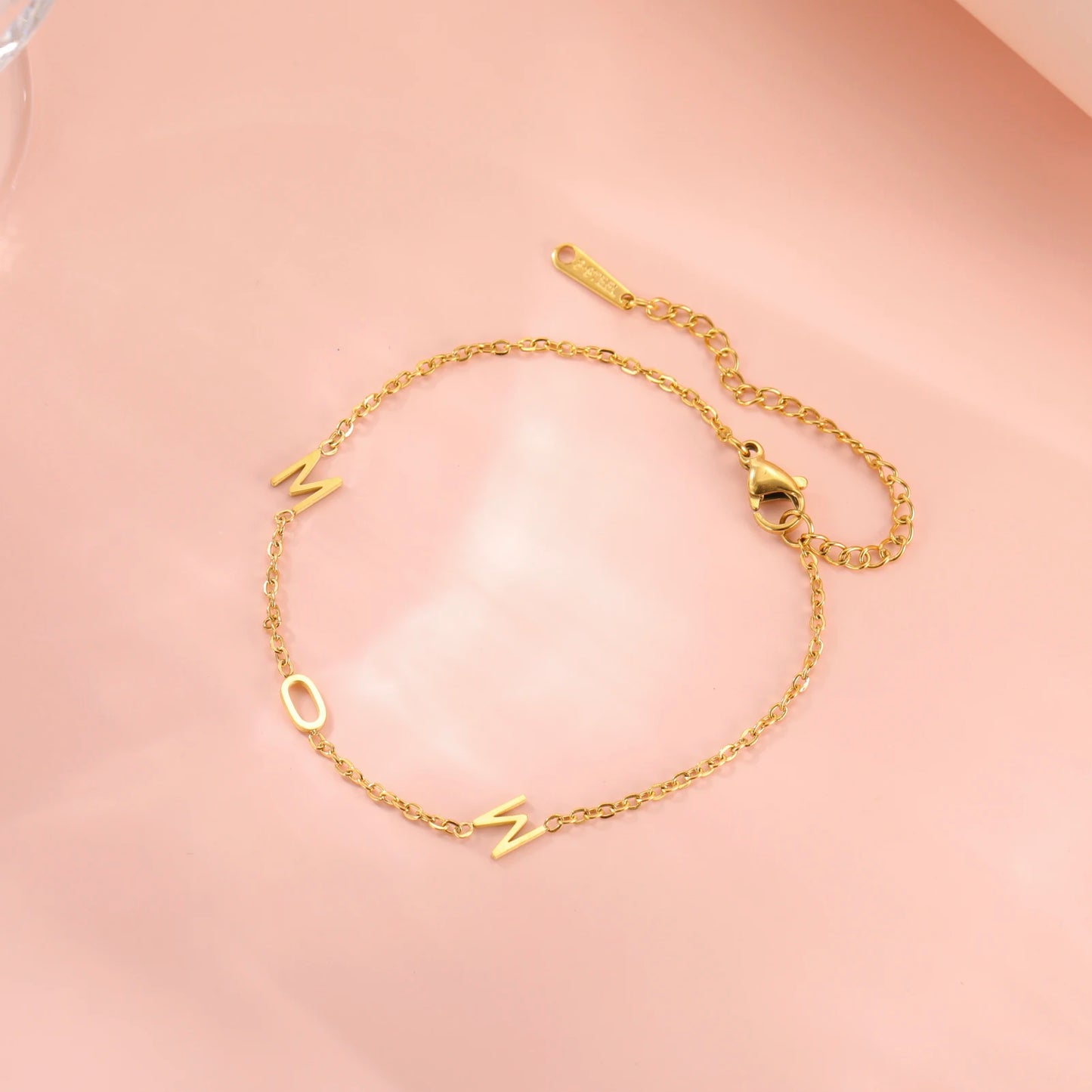 Custom Initial Letter Bracelet For Women - Stainless Steel