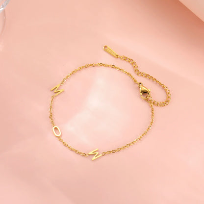 Custom Initial Letter Bracelet For Women - Stainless Steel