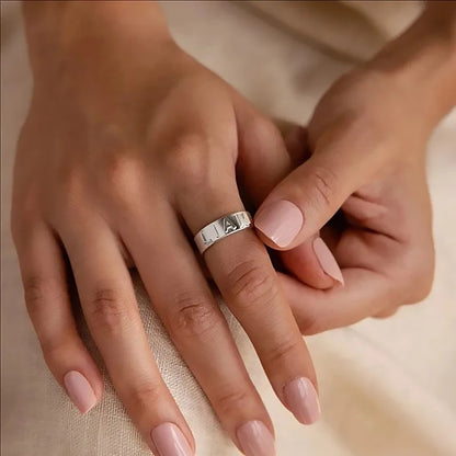 Personalized Name Ring for Men Women Initial Custom Couple