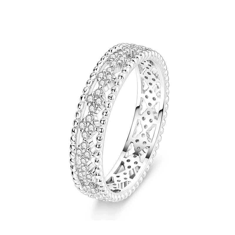 925 Silver Hollow Ring Size 6-9 Flower Sun Design