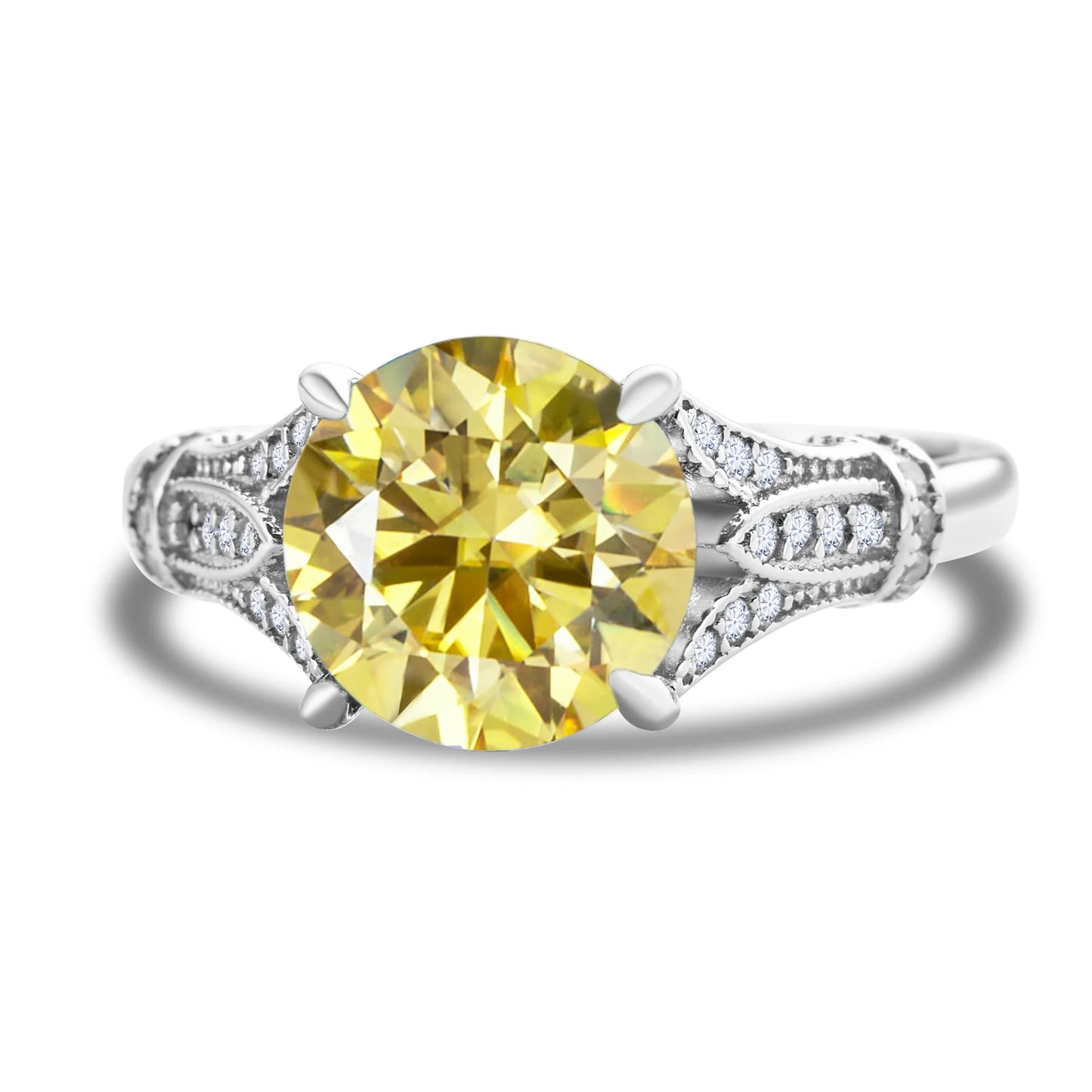 3ct Solitaire Moissanite Ring in 925 Sterling Silver for Women