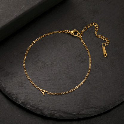 Custom Initial Letter Bracelet For Women - Stainless Steel