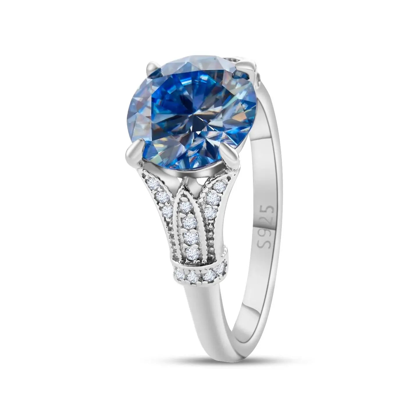 3ct Solitaire Moissanite Ring in 925 Sterling Silver for Women